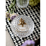 Конфетница прозрачная стеклянная на бронзовых ножках в виде морских коньков с крышкой в виде ракушки Eden Garden варинант исполнения - 4 | Loft Concept в Омске