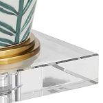 Настольная лампа овальная с тропическим принтом Stylized Aalm Leaves Motif варинант исполнения - 2 | Loft Concept в Омске