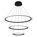Люстра подвесная светодиодная с тремя черными кольцами и пультом управления Ring Horizontal варинант исполнения - 1 | Loft Concept в Омске