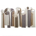 Настенный декор с бахромой белого и бежевого цвета Abstraction I варинант исполнения - 3 | Loft Concept в Омске