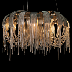 Люстра подвесная круглая с изогнутыми металлическими дугами и ниспадающими цепочками 65 см Atlantis Chain варинант исполнения - 14 | Loft Concept в Омске