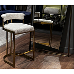 Стул барный букле бежевый с каркасом цвета матовое золото Tactility варинант исполнения - 5 | Loft Concept в Омске