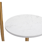 Торшер с мраморным столиком и золотым плафоном Ezio Floor Lamp варинант исполнения - 2 | Loft Concept в Омске