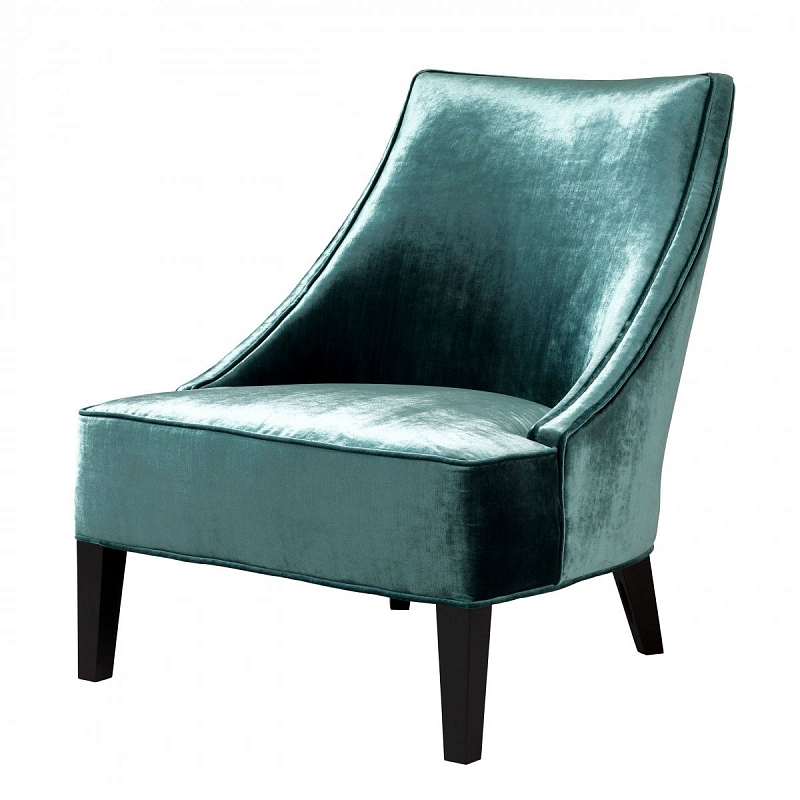 Кресло Eichholtz Chair Dulwich Turquoise Бирюзовый Черный Кресло Eichholtz Chair Dulwich Turquoise Бирюзовый Черный в Омске | Loft Concept