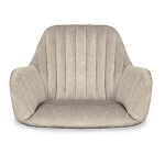 Барный стул со спинкой и подлокотниками на 4-х коричневых деревянных ножках Бежевый Велюр Ava Charm варинант исполнения - 4 | Loft Concept в Омске