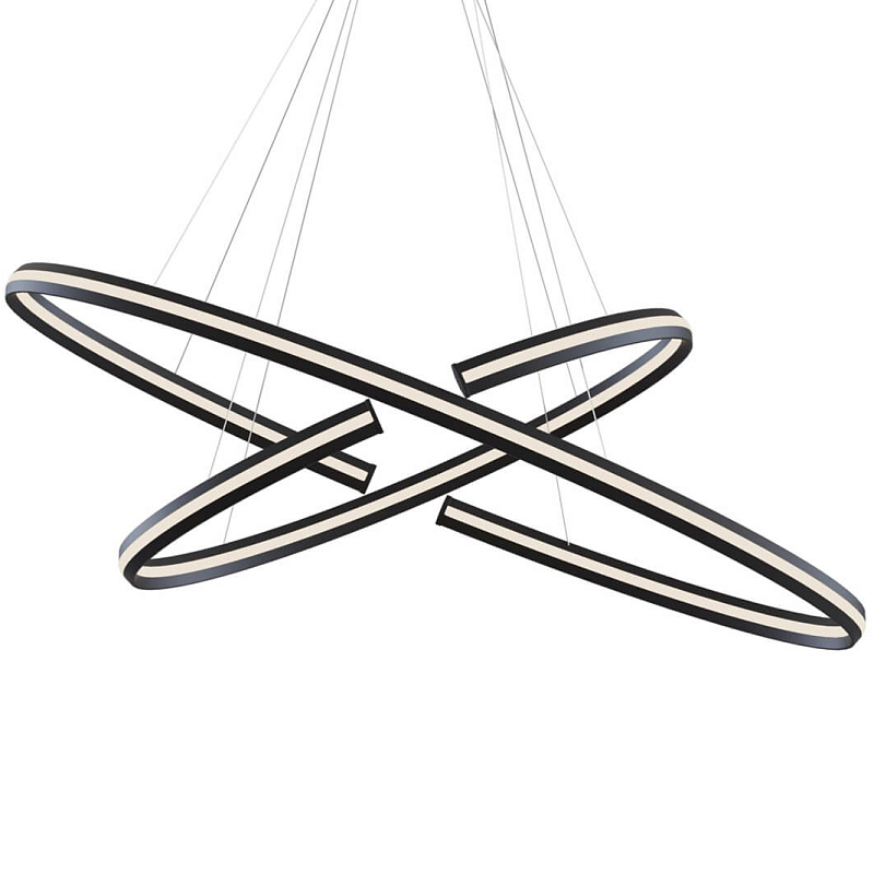 Люстра Half Ring Black & White Pendant M Черный Белый Люстра Half Ring Black & White Pendant M Черный Белый в Омске | Loft Concept