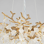 Люстра подвесная золотого цвета с декоративными ветвями и прозрачными рельефными подвесками FAIRYTREE Light варинант исполнения - 7 | Loft Concept в Омске