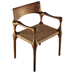 Стул из Ореха с плетеным сидением Kronos Dining Chair Brown варинант исполнения - 1 | Loft Concept в Омске