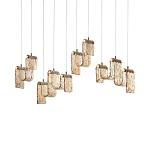 Подвесной светильник линейный с плафонами волнистой формы из фактурного стекла Big Wave варинант исполнения - 7 | Loft Concept в Омске