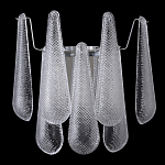 Бра с подвесками из рифленного стекла в форме капель на основании цвета хром Textured Glass варинант исполнения - 2 | Loft Concept в Омске