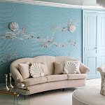 Обои с вышивкой ручной работы Amami Waves Moonbeam colourway on silk moire варинант исполнения - 1 | Loft Concept в Омске