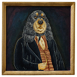 Картина в квадратной раме Chinoiserie Spaniel Dog Portrait варинант исполнения - 1 | Loft Concept в Омске