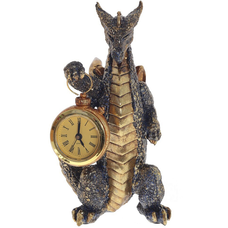 Часы в виде дракона Gold Black Dragon with Clock Золотой Черный Часы в виде дракона Gold Black Dragon with Clock Золотой Черный в Омске | Loft Concept