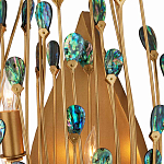 Бра настенное золотое с декором из бирюзовых элементов Peacock Tail варинант исполнения - 1 | Loft Concept в Омске