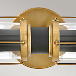Бра для ванных комнат горизонтальное с 2-мя прозрачным цилиндрическим плафонами на круглом основании Hinkley варинант исполнения - 3 | Loft Concept в Омске
