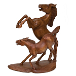 Статуэтка из дерева в виде лошадей Scowns варинант исполнения - 1 | Loft Concept в Омске