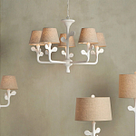 Настольная лампа с белым каркасом и тканевым абажуром Natural Stems варинант исполнения - 5 | Loft Concept в Омске