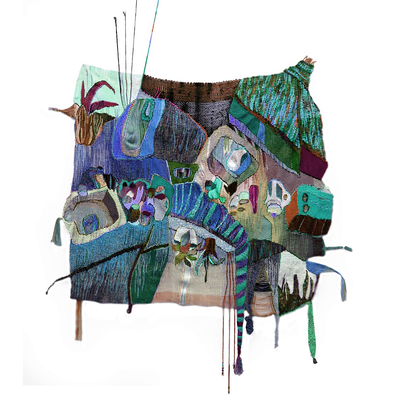 Панно гобелен яркие Пространство-Время TimeSpace Blue Синий в Омске | Loft Concept 