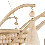 Люстра из деревянных бусин с подвесками в виде капель Wooden Beads варинант исполнения - 3 | Loft Concept в Омске