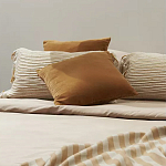 Чехол на подушку горчичного цвета с бахромой и объемным узором Ethnic mix варинант исполнения - 8 | Loft Concept в Омске