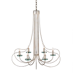 Люстра серебряного цвета с изогнутыми элементами каркаса Twisted Iron Chandelier варинант исполнения - 1 | Loft Concept в Омске