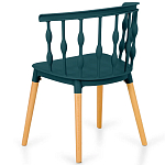 Пластиковый стул на ножках из массива бука Ferret Spiral Green варинант исполнения - 6 | Loft Concept в Омске