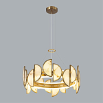 Люстра круглая с полукруглыми плафонами из искусственного алебастра в бронзовой оправе Marbella варинант исполнения - 6 | Loft Concept в Омске