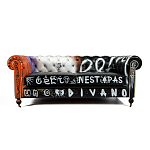 Диван Честерфильд граффити graffiti Orange Sofa натуральная кожа варинант исполнения - 3 | Loft Concept в Омске