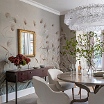 Обои ручная роспись Wild Grasses Special Colourway on Pale Grey dyed silk варинант исполнения - 1 | Loft Concept в Омске