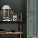 Консоль овальной формы золотая с полкой для хранения Craig варинант исполнения - 3 | Loft Concept в Омске