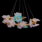 Люстра круглая на золотом каркасе с цветочным декором Miscellaneous herbs варинант исполнения - 2 | Loft Concept в Омске