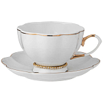 Чайный сервиз из фарфора со стразами на 6 персон 15 предметов Shine Porcelain варинант исполнения - 1 | Loft Concept в Омске