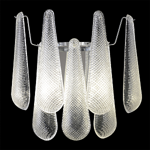 Бра с подвесками из рифленного стекла в форме капель на основании цвета хром Textured Glass