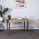 Стол письменный из массива бука с 2-мя ящиками бежевый Wenge Light варинант исполнения - 4 | Loft Concept в Омске