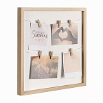 Рамка для фото с подсветкой c 6-ю деревянными прищепками в комплекте Photo Backlight варинант исполнения - 1 | Loft Concept в Омске