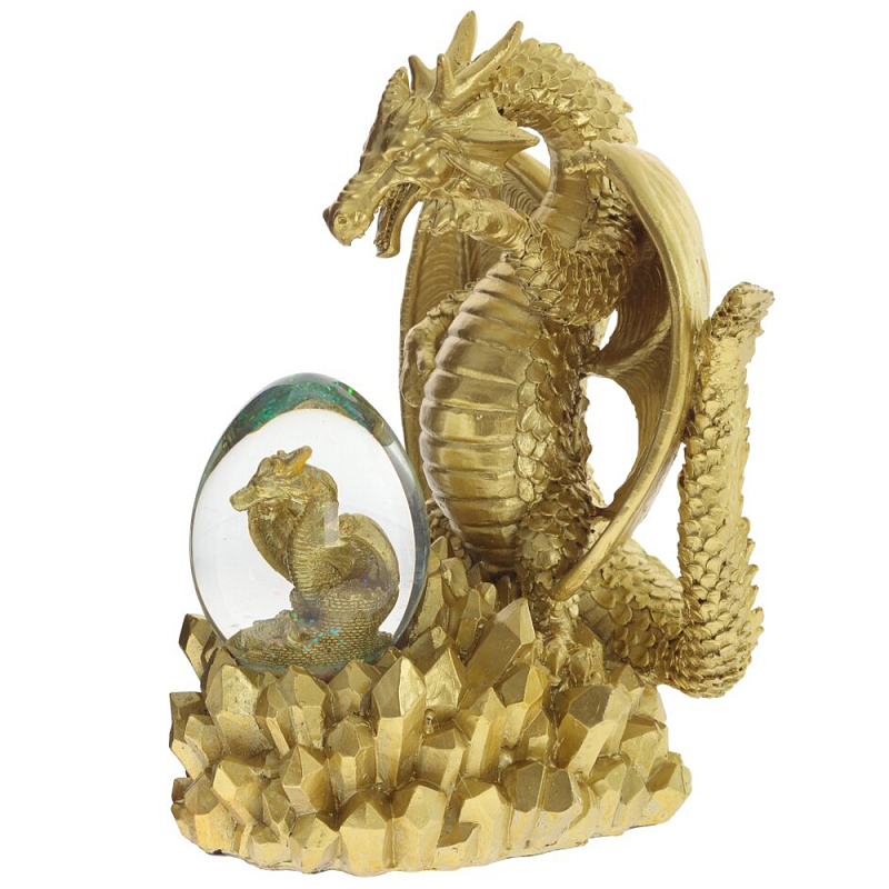 Декоративная статуэтка Дракон Dragon Glass Egg Gold Прозрачное Стекло Золотой Декоративная статуэтка Дракон Dragon Glass Egg Gold Прозрачное Стекло Золотой в Омске | Loft Concept