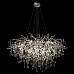 Люстра подвесная с прозрачными стеклянными подвесками в форме капель Диаметр 100 см Droplet Chandelier варинант исполнения - 15 | Loft Concept в Омске