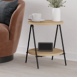 Стол приставной с 2-мя круглыми столешницами из дерева ESSEL OAK варинант исполнения - 7 | Loft Concept в Омске