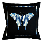 Подушка декоративная бабочка с синим узором Ikat Pattern варинант исполнения - 1 | Loft Concept в Омске