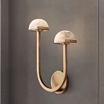 Бра с 2-мя мраморными плафонами на латунном корпусе Light Warm Light варинант исполнения - 3 | Loft Concept в Омске