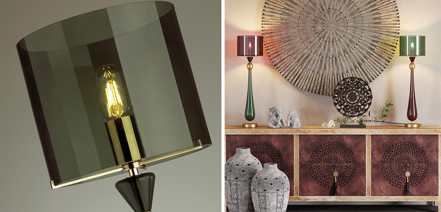 Настольная лампа Roser Green Burgundy Table Lamp Настольная лампа Roser Green Burgundy Table Lamp - Loft-Concept в Омске