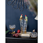 Ваза из прозрачного стекла с бронзовыми ножками и фигурками попугаев Eden Garden porcelain and bronze варинант исполнения - 2 | Loft Concept в Омске