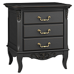 Тумба прикроватная черная из массива бука в стиле прованс Black Provence варинант исполнения - 2 | Loft Concept в Омске