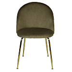 Стул велюровый хаки на золотистых металлических ножках Vendramin Chair варинант исполнения - 1 | Loft Concept в Омске