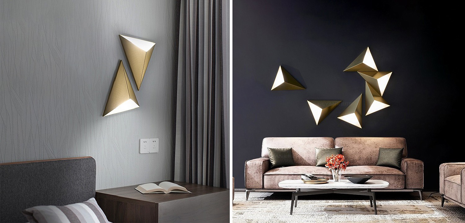 Настенный светильник в форме треугольника Convex Triangle Wall Lamp Настенный светильник в форме треугольника Convex Triangle Wall Lamp - Loft-Concept в Омске