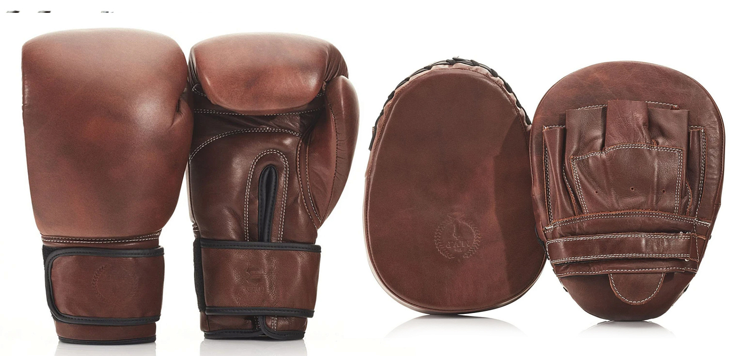 Винтажный набор перчаток для бокса и фитнеса LEATHER BOXING GLOVE СЕТ из 2-х Винтажный набор перчаток для бокса и фитнеса LEATHER BOXING GLOVE СЕТ из 2-х - Loft-Concept в Омске
