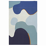 Плед из хлопка синего цвета с абстрактным принтом Elysian Flow Ocean варинант исполнения - 1 | Loft Concept в Омске