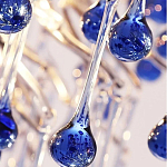 Люстра с синими стеклянными подвесками в форме капель FAIRYTREE Light варинант исполнения - 4 | Loft Concept в Омске