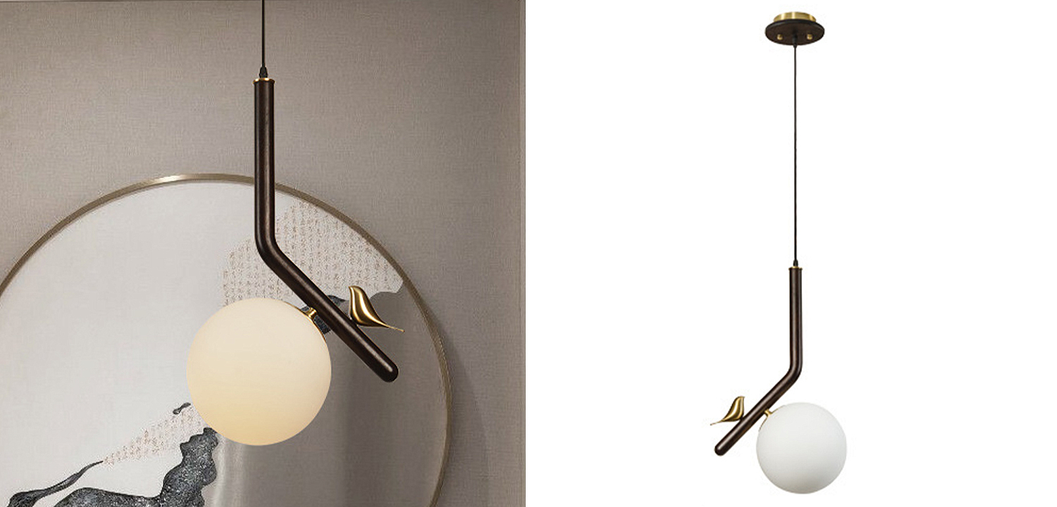 Подвесной светильник с птичкой Bird Wood Hanging Lamp Подвесной светильник с птичкой Bird Wood Hanging Lamp - Loft-Concept в Омске