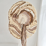 Овальный Современный Гобелен Абстракция в бежевых тонах Shallow варинант исполнения - 1 | Loft Concept в Омске